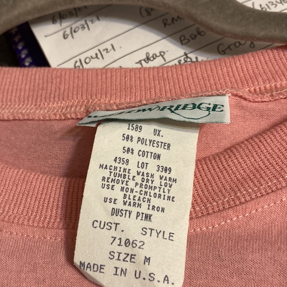 NWOT Willow Ridge women pink tops. Size M. 50%Polyester/50%cotton. Made in USA. - Picture 3 of 3